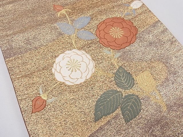 平和屋着物■六通柄袋帯 唐織 枝花文 金糸 逸品 CAAG0110fb
