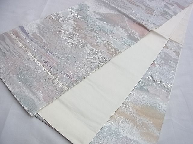 平和屋着物◎六通柄袋帯 嵐山 二重箔錦 銀糸 逸品 BAAG4103du