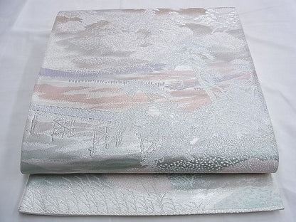 平和屋着物◎六通柄袋帯 嵐山 二重箔錦 銀糸 逸品 BAAG4103du