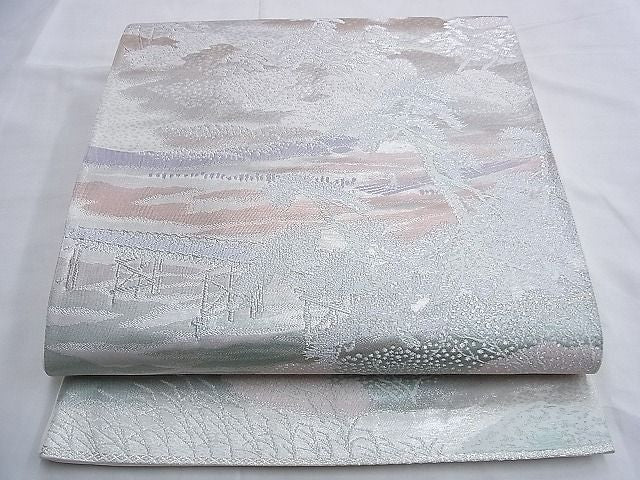 平和屋着物◎六通柄袋帯 嵐山 二重箔錦 銀糸 逸品 BAAG4103du