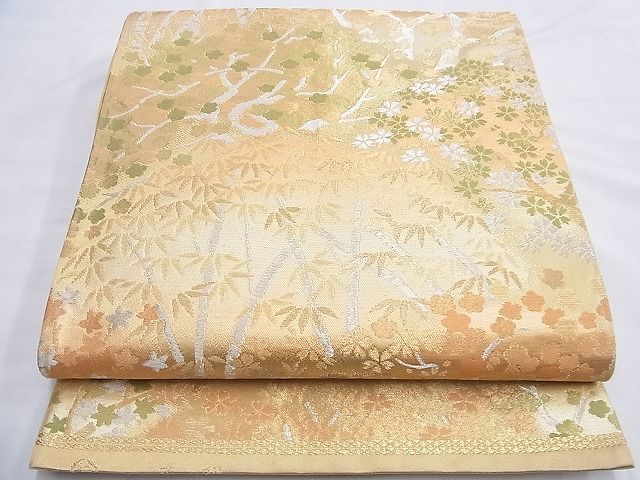 平和屋着物◎六通柄袋帯 秋草文 金銀糸 逸品 BAAG4137du
