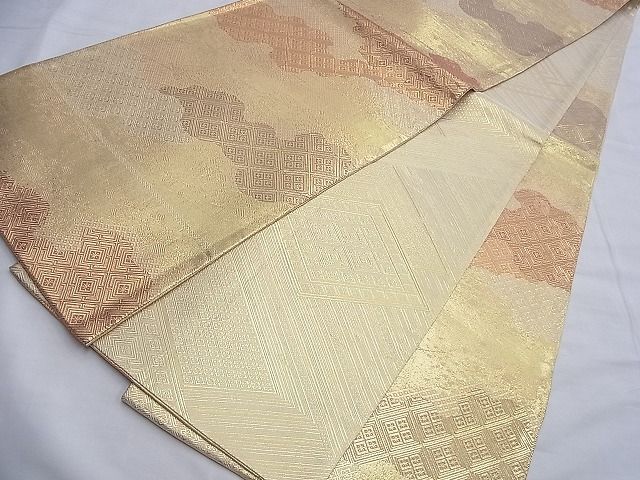 平和屋着物◎佐賀錦 両面六通柄袋帯 道長吉祥文 金糸 逸品 BAAG4143du