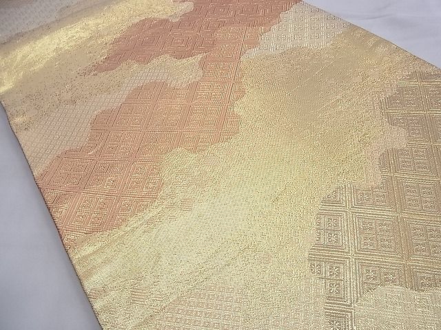 平和屋着物◎佐賀錦 両面六通柄袋帯 道長吉祥文 金糸 逸品 BAAG4143du