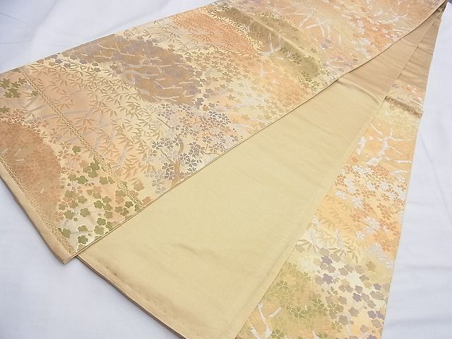 平和屋着物◎六通柄袋帯 秋草文 金銀糸 逸品 BAAG4137du