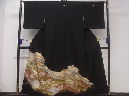 平和屋着物■豪華黒留袖 京名所風景文 金彩 逸品 CAAF5348ev