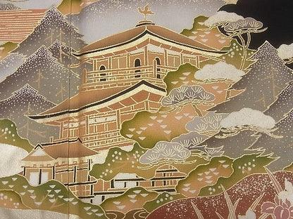 平和屋着物■豪華黒留袖 京名所風景文 金彩 逸品 CAAF5348ev