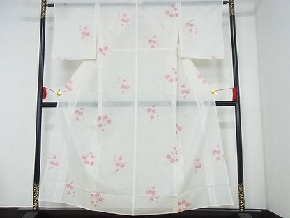 平和屋着物■夏物 小紋 絽 楓 洗える着物 AAAH9129Acs