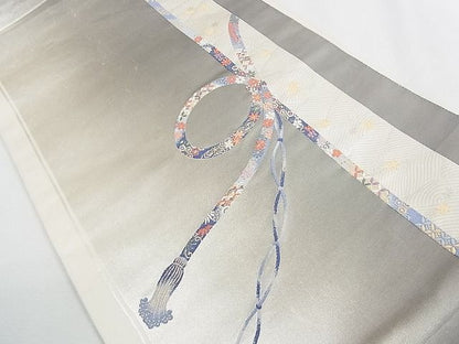 平和屋着物◎六通太鼓柄袋帯 唐織 竜田川吉祥文 金銀糸 逸品 CAAE9825yk
