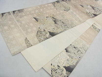 平和屋着物◎六通柄袋帯 御所車流水花文 金銀糸 逸品 CAAE9826yk
