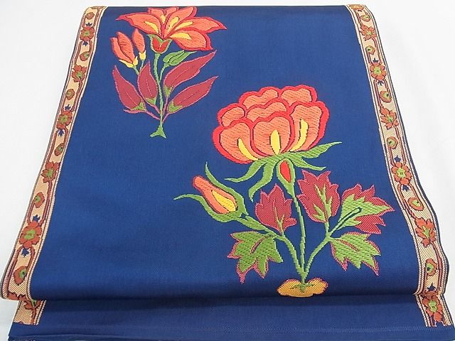 平和屋着物◎六通柄 本袋帯 唐織 枝椿文 逸品 CAAE9833yk