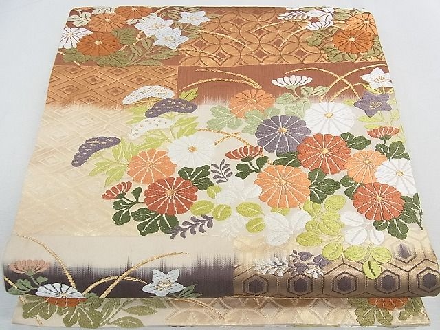 平和屋着物◎六通柄袋帯 唐織 有職能衣文 金糸 逸品 CAAE9841yk