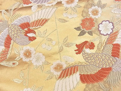 平和屋着物■六通柄袋帯 唐織 能衣花鳥文 金糸 逸品 CAAE5029eg