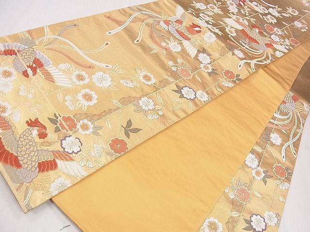 平和屋着物■六通柄袋帯 唐織 能衣花鳥文 金糸 逸品 CAAE5029eg