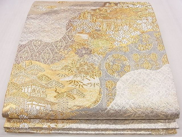 平和屋着物■六通柄袋帯 名所百選 京都・清水 金銀糸 逸品 CAAE5053eg