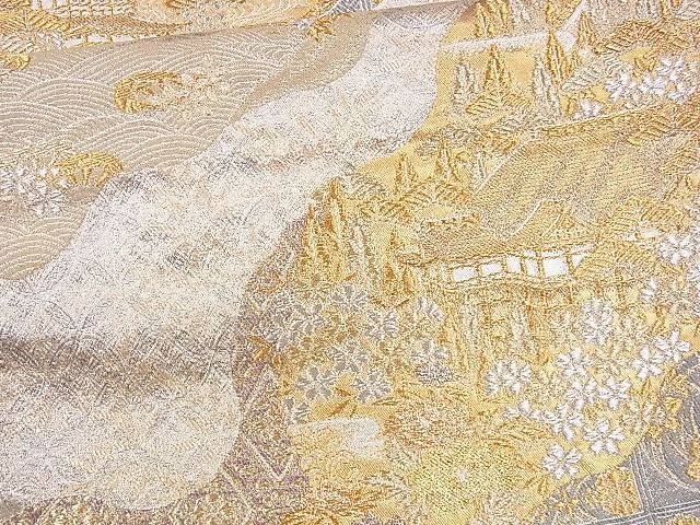 平和屋着物■六通柄袋帯 名所百選 京都・清水 金銀糸 逸品 CAAE5053eg