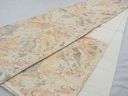 平和屋着物◎六通柄袋帯 松皮菱花文 金糸 逸品 BAAF2006iy