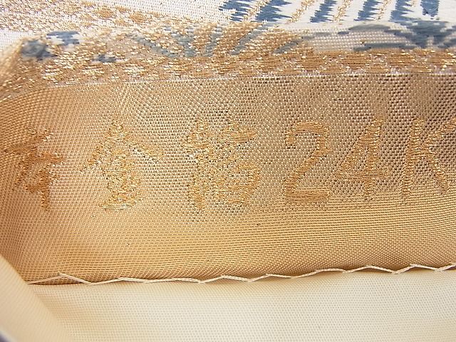 平和屋着物◎六通柄袋帯 唐織 扇面花文 金銀糸 逸品 BAAF2011iy