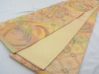 平和屋着物◎佐賀錦 六通柄袋帯 正倉院鳳凰花文 金銀糸 逸品 BAAF2009iy