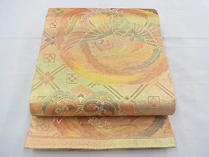 平和屋着物◎佐賀錦 六通柄袋帯 正倉院鳳凰花文 金銀糸 逸品 BAAF2009iy