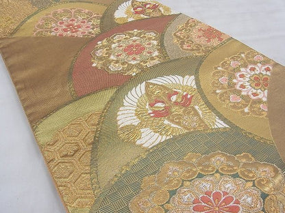平和屋着物◎六通柄袋帯 唐織 綾錦 正倉院青海波 金銀糸 逸品 BAAF2025iy