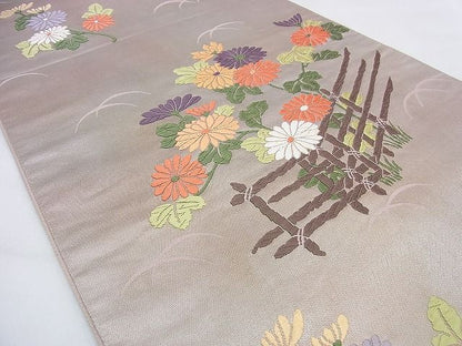 平和屋着物◎六通柄袋帯 唐錦 秋草文 逸品 BAAF2057iy