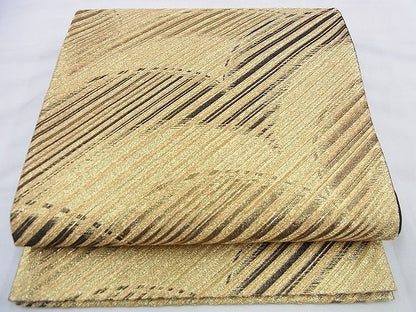 平和屋着物◎六通柄袋帯 吉祥文 黒地 金糸 逸品 BAAF2061iy