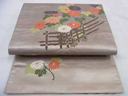 平和屋着物◎六通柄袋帯 唐錦 秋草文 逸品 BAAF2057iy