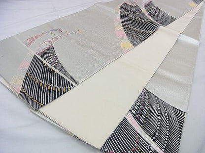 平和屋着物◎六通柄袋帯 孔雀 金銀糸 逸品 BAAF2074iy