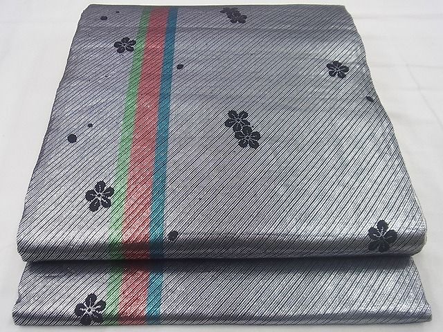 平和屋着物◎全通柄袋帯 舞花文 銀糸 逸品 BAAF2108iy