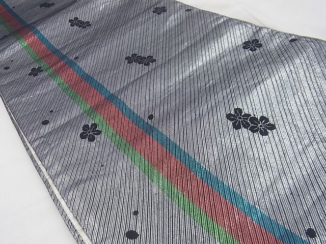 平和屋着物◎全通柄袋帯 舞花文 銀糸 逸品 BAAF2108iy