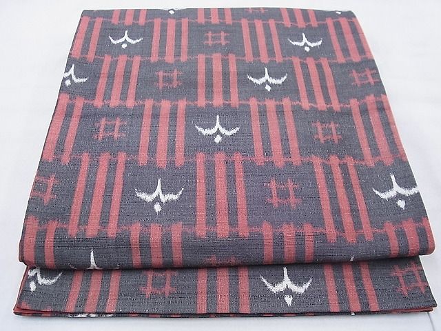 平和屋着物◎全通柄袋帯 絣文様 逸品 BAAF2120iy