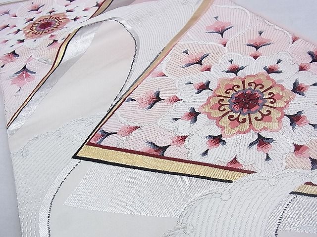 平和屋着物◎六通柄袋帯 唐織 正倉院花文 金銀糸 逸品 BAAF2144iy