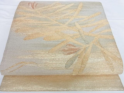 平和屋着物■太鼓柄袋帯 草花文 金糸 逸品 DAAF1477az