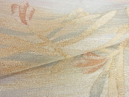 平和屋着物■太鼓柄袋帯 草花文 金糸 逸品 DAAF1477az