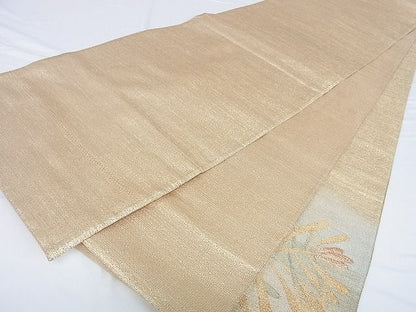 平和屋着物■太鼓柄袋帯 草花文 金糸 逸品 DAAF1477az