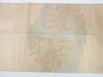 平和屋着物■太鼓柄袋帯 草花文 金糸 逸品 DAAF1477az