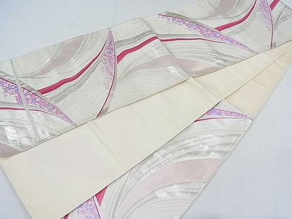 平和屋着物◎六通柄袋帯 舞花文 銀糸 逸品 CAAF5628nb