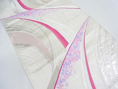 平和屋着物◎六通柄袋帯 舞花文 銀糸 逸品 CAAF5628nb