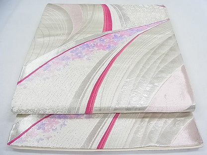 平和屋着物◎六通柄袋帯 舞花文 銀糸 逸品 CAAF5628nb