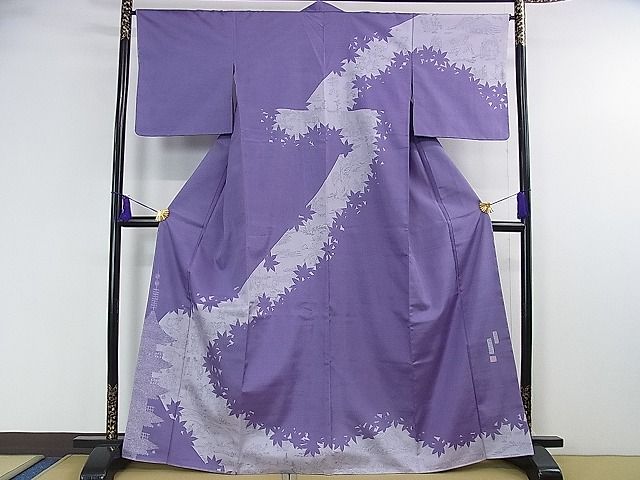 平和屋本店●極上　手彫木版染　佐伯武晴　訪問着　紬地　鳥獣戯画　やまと金ラベル　逸品　未使用　DZAA1447kh4