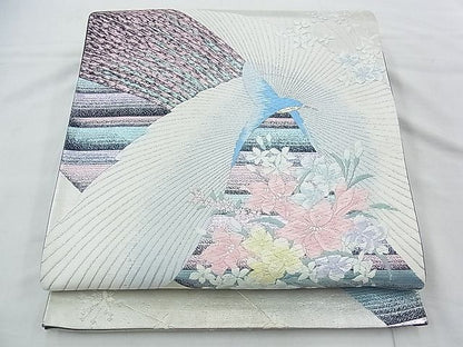 平和屋着物◎六通柄袋帯 唐織 花鳥文 金銀糸 逸品 BAAF6994ow