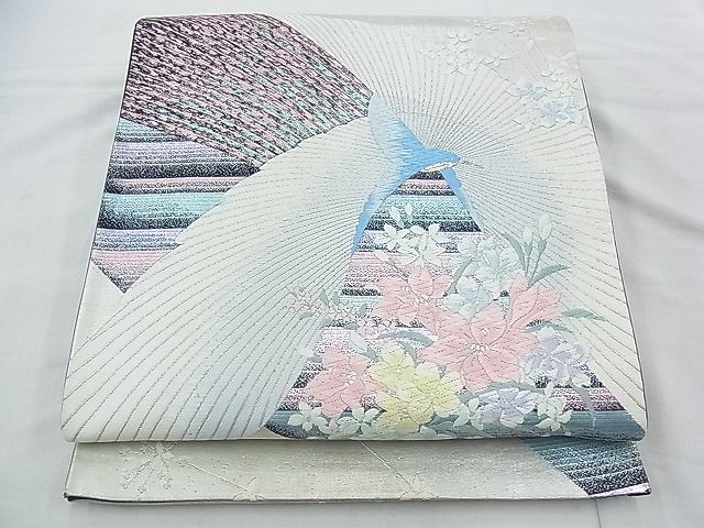 平和屋着物◎六通柄袋帯 唐織 花鳥文 金銀糸 逸品 BAAF6994ow