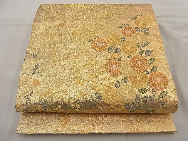 平和屋着物◎六通柄袋帯 唐織 裂型光彩文 金糸 逸品 BAAH0009ow