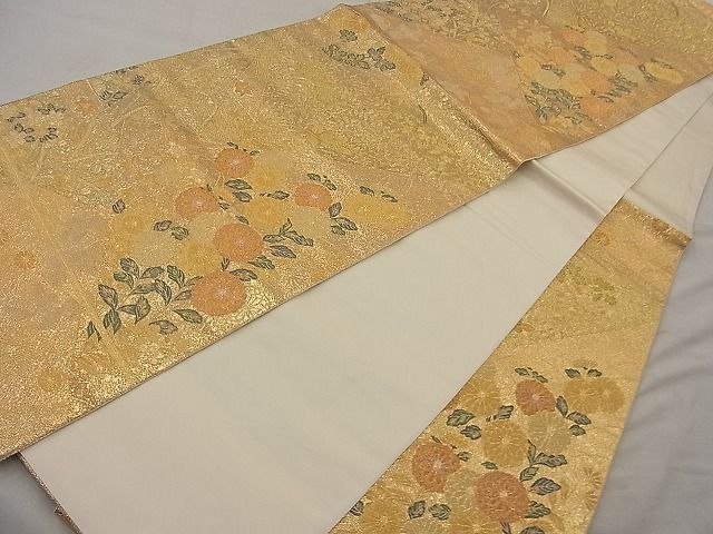平和屋着物◎六通柄袋帯 唐織 裂型光彩文 金糸 逸品 BAAH0009ow
