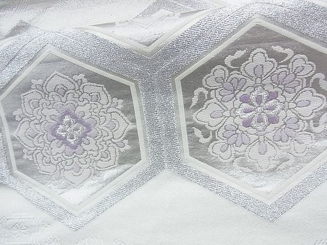 平和屋着物◎六通柄袋帯 唐織 亀甲花唐草文 銀糸 逸品 BAAH0118ow