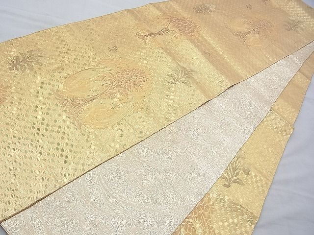 平和屋着物◎佐賀錦 六通柄袋帯 花樹双鳳双羊文 金糸 逸品 BAAH0137ow