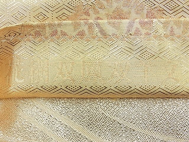 平和屋着物◎佐賀錦 六通柄袋帯 花樹双鳳双羊文 金糸 逸品 BAAH0137ow