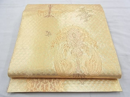 平和屋着物◎佐賀錦 六通柄袋帯 花樹双鳳双羊文 金糸 逸品 BAAH0137ow