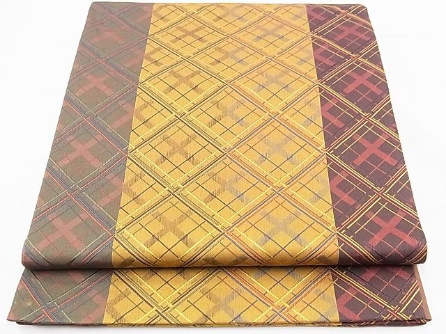 平和屋着物◎全通柄袋帯 菱形文様 逸品 BAAG3032kj