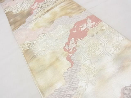 平和屋着物◎六通柄袋帯 京錦 金銀糸 逸品 BAAG3104kj